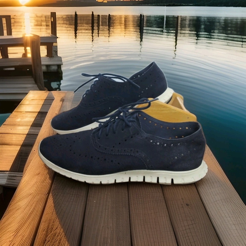 Cole Haan Zerogrand Womens Size 7.5B Wingtip Oxford Sneaker Shoes Blue